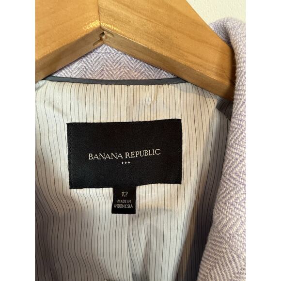 Banana Republic Wool Blend Herringbone Blazer Jacket Lilac Women’s 12 NWT - Picture 3 of 10